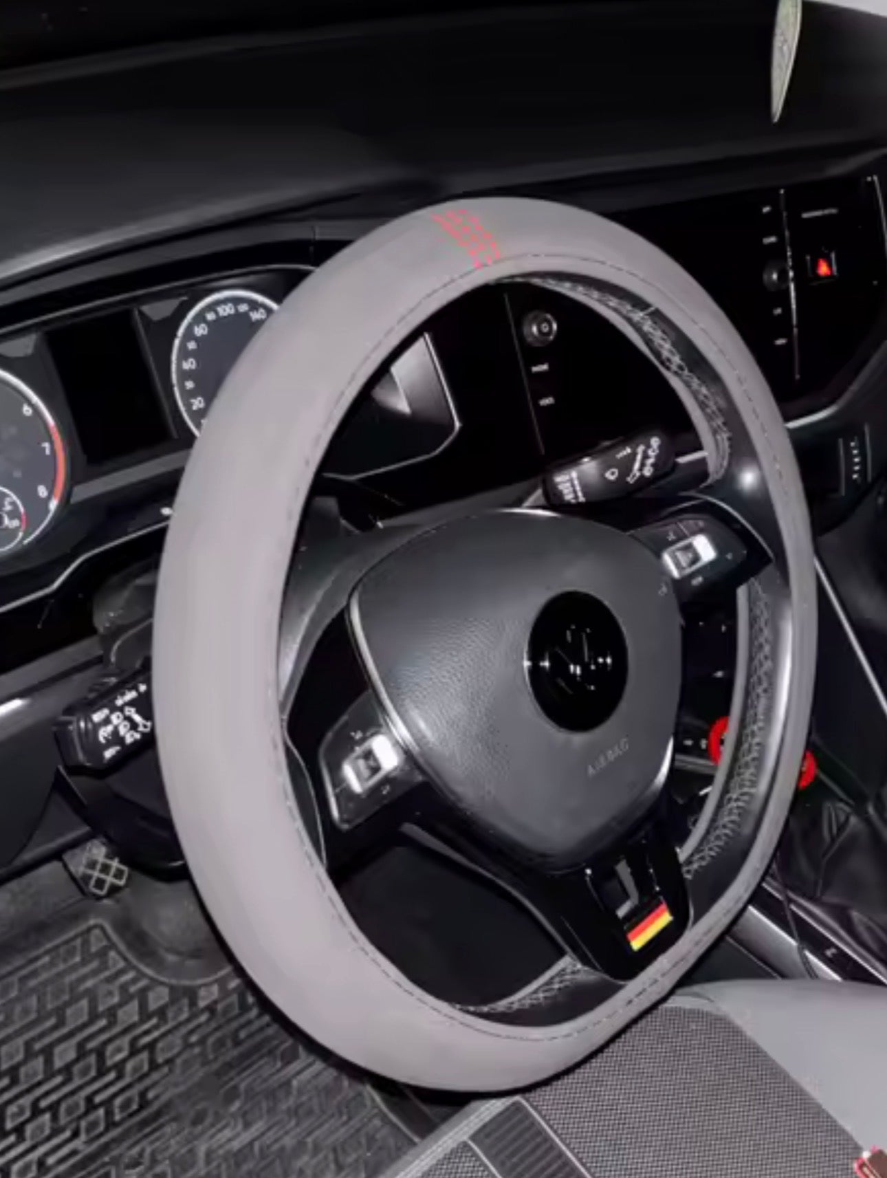 Couvre Volant Alcantara Rouge